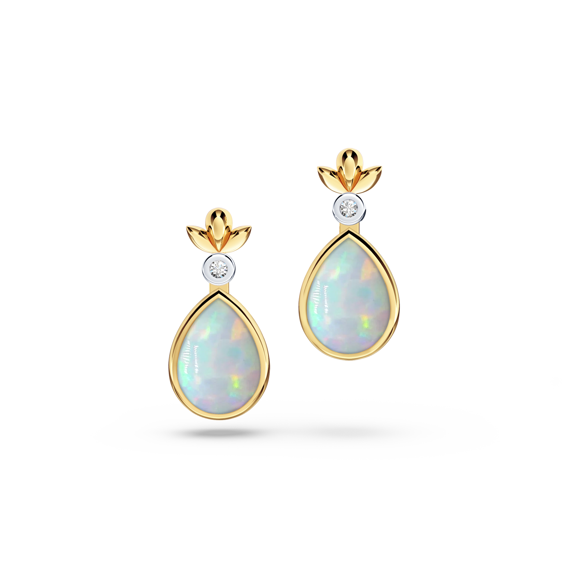 My First Angel Opal and Diamond Earrings