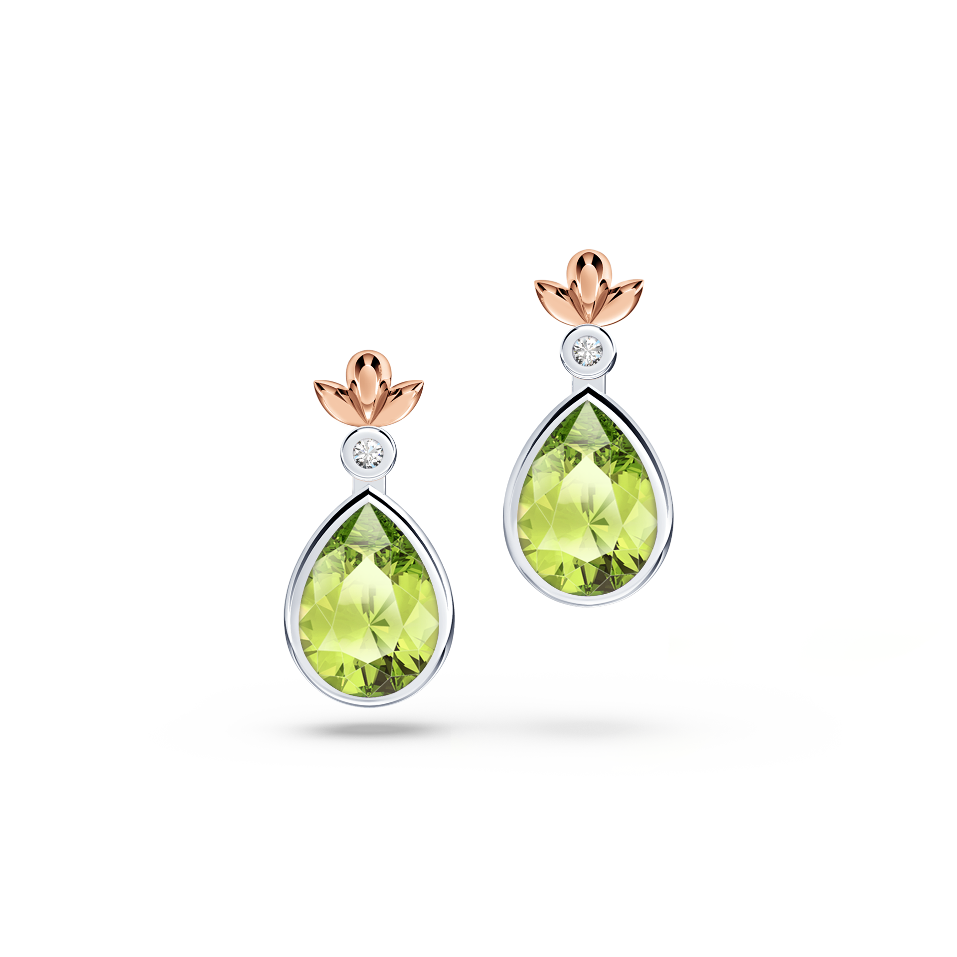 My First Angel Peridot and Diamond Earrings