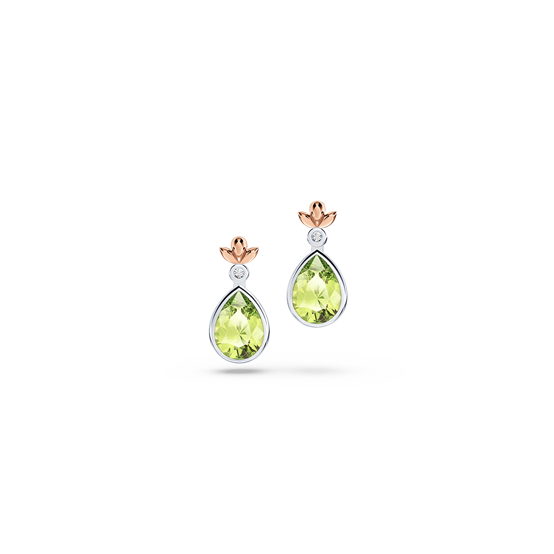 My First Angel Peridot and Diamond Earrings