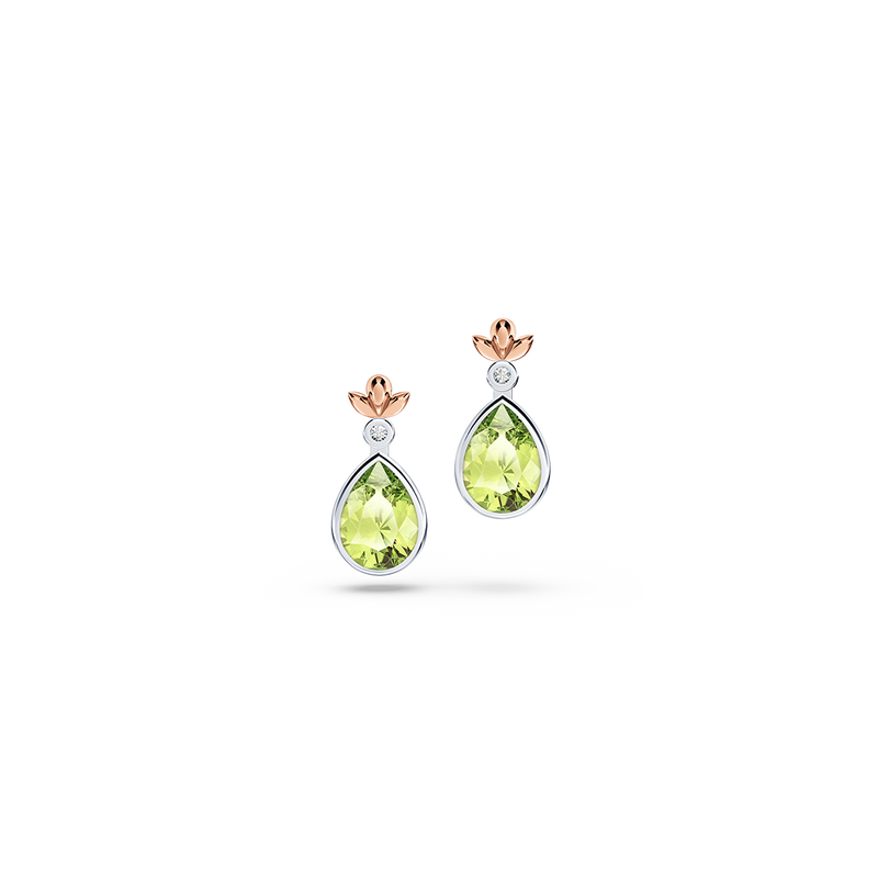 My First Angel Peridot and Diamond Earrings