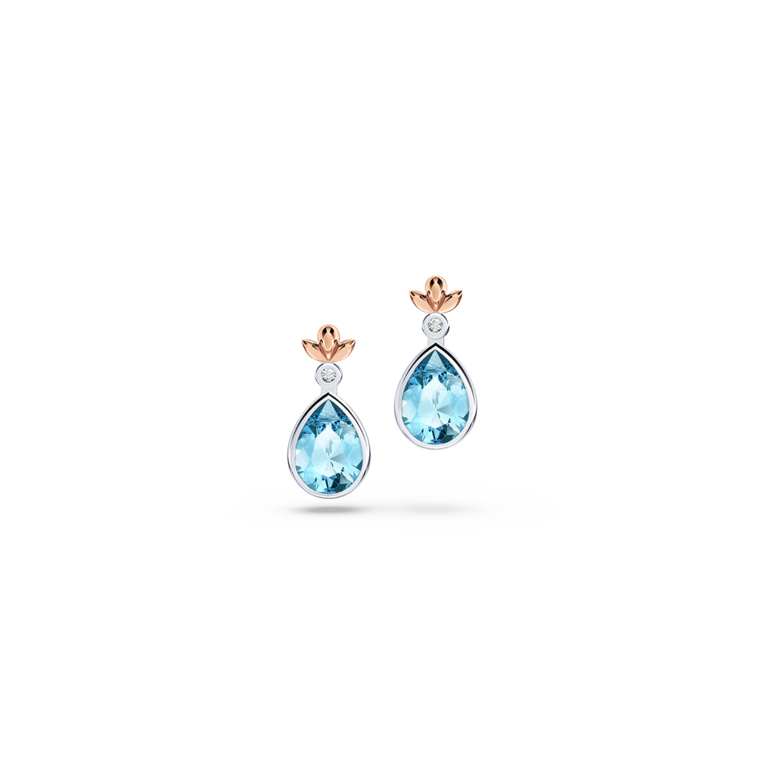 My First Angel Blue Topaz and Diamond Earrings