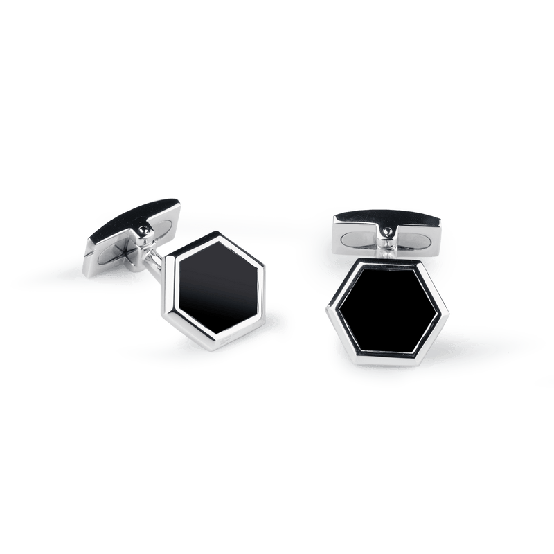 Tapestry Black Agate Cufflinks