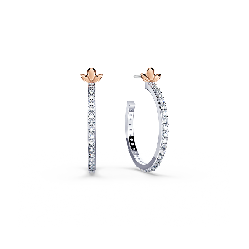 Diamond Hoop Earrings - Medium