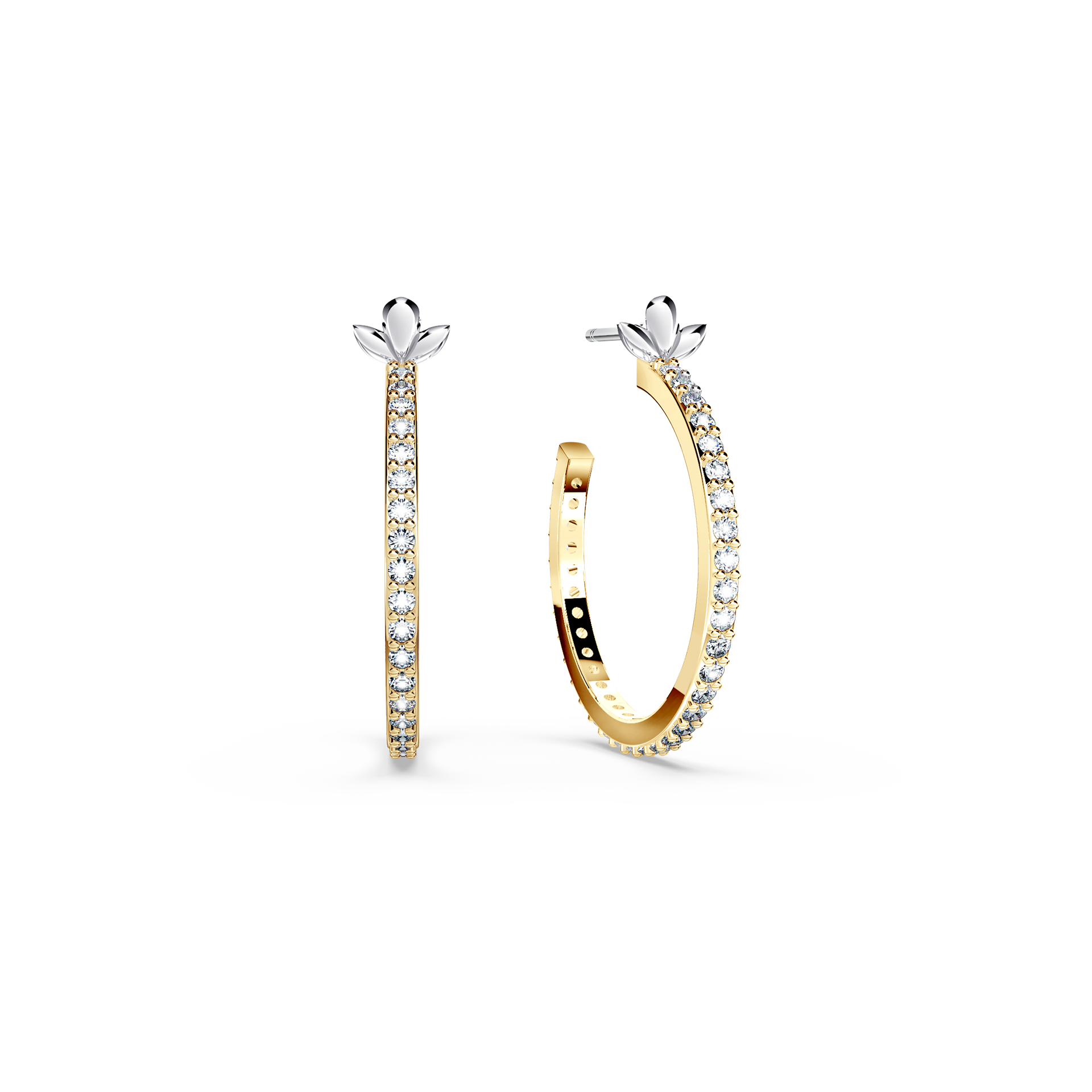 Diamond Hoop Earrings - Medium