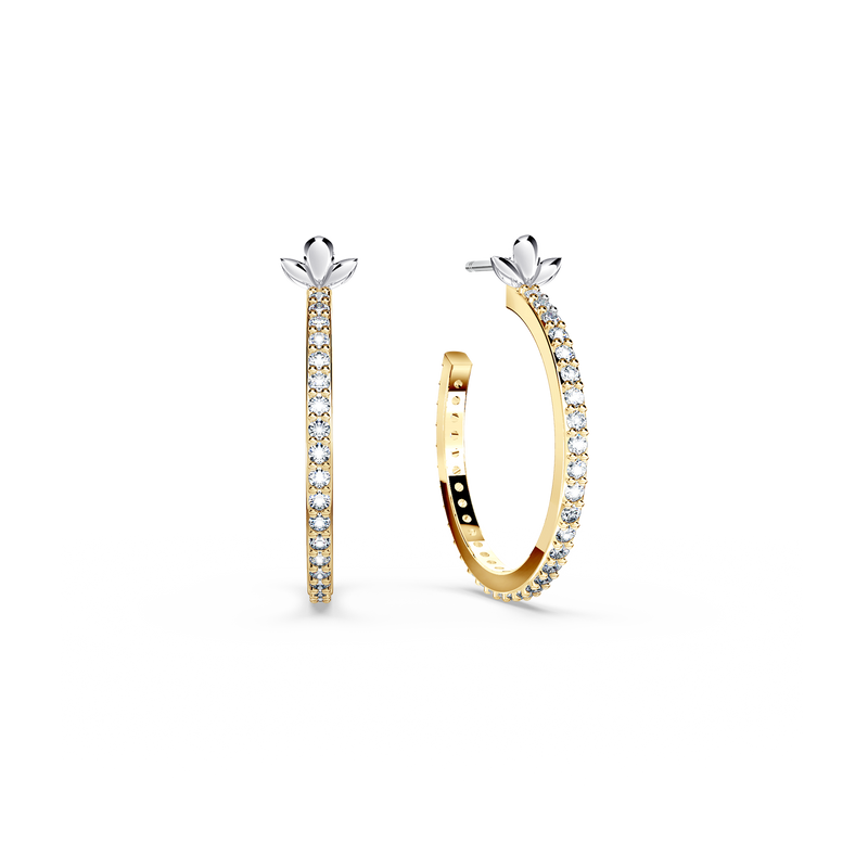 Diamond Hoop Earrings - Medium