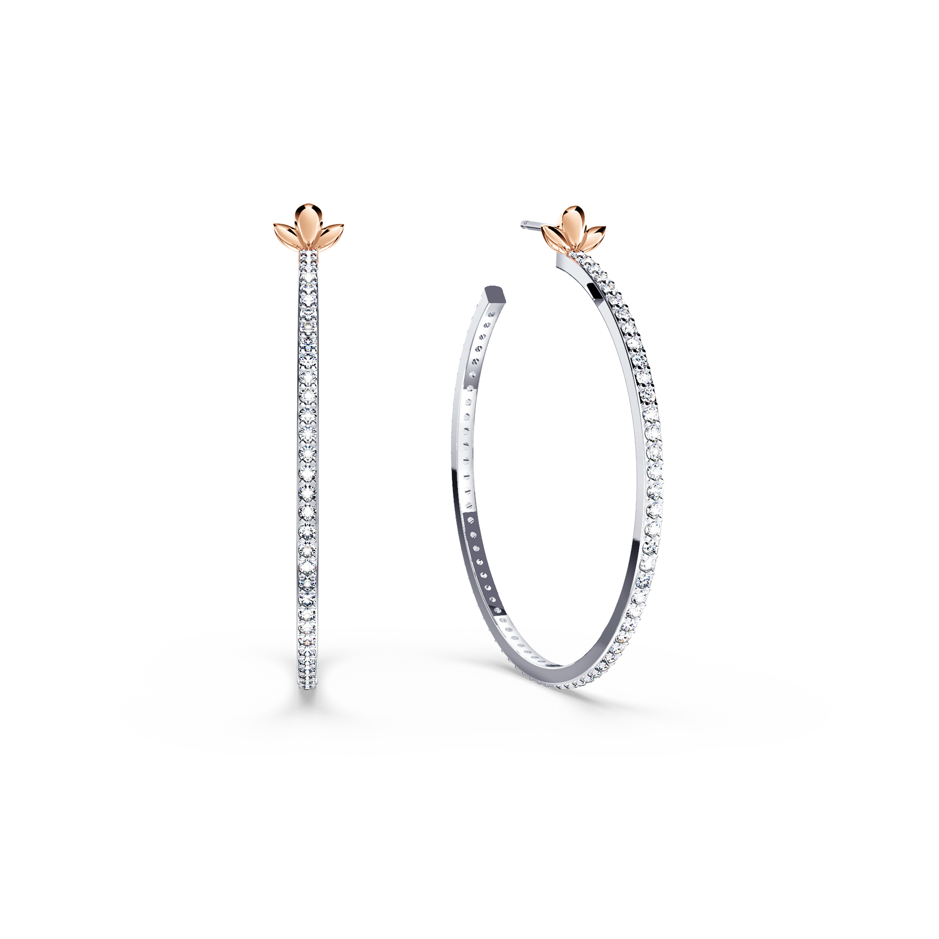 Diamond Hoop Earrings - Large