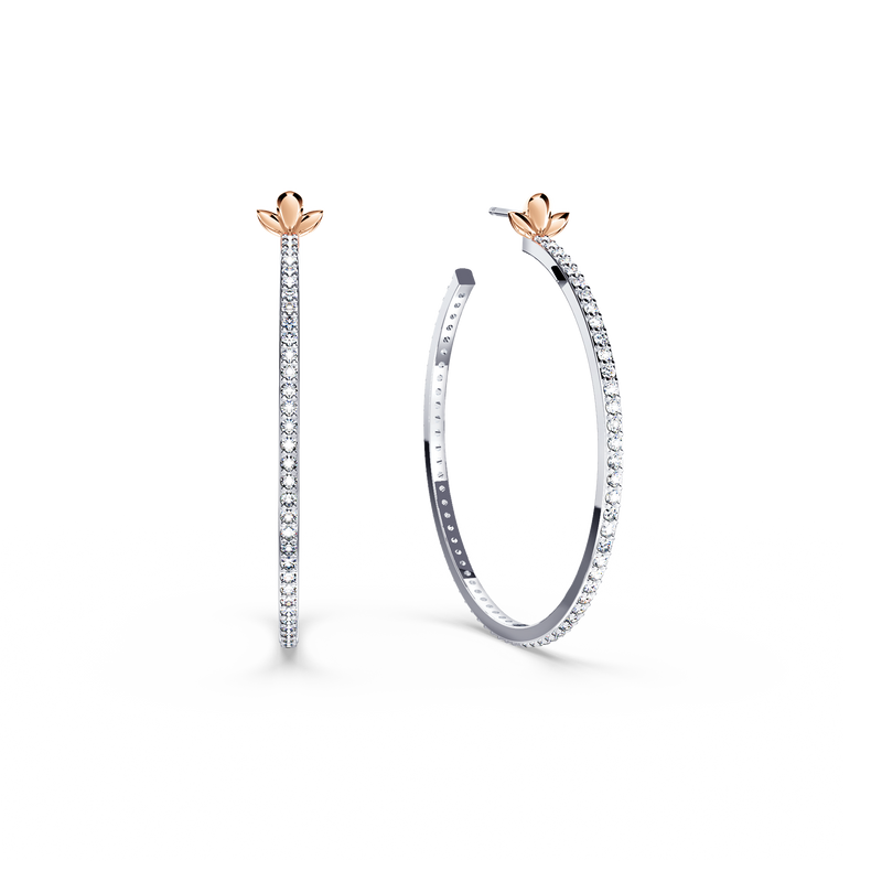 Diamond Hoop Earrings - Large