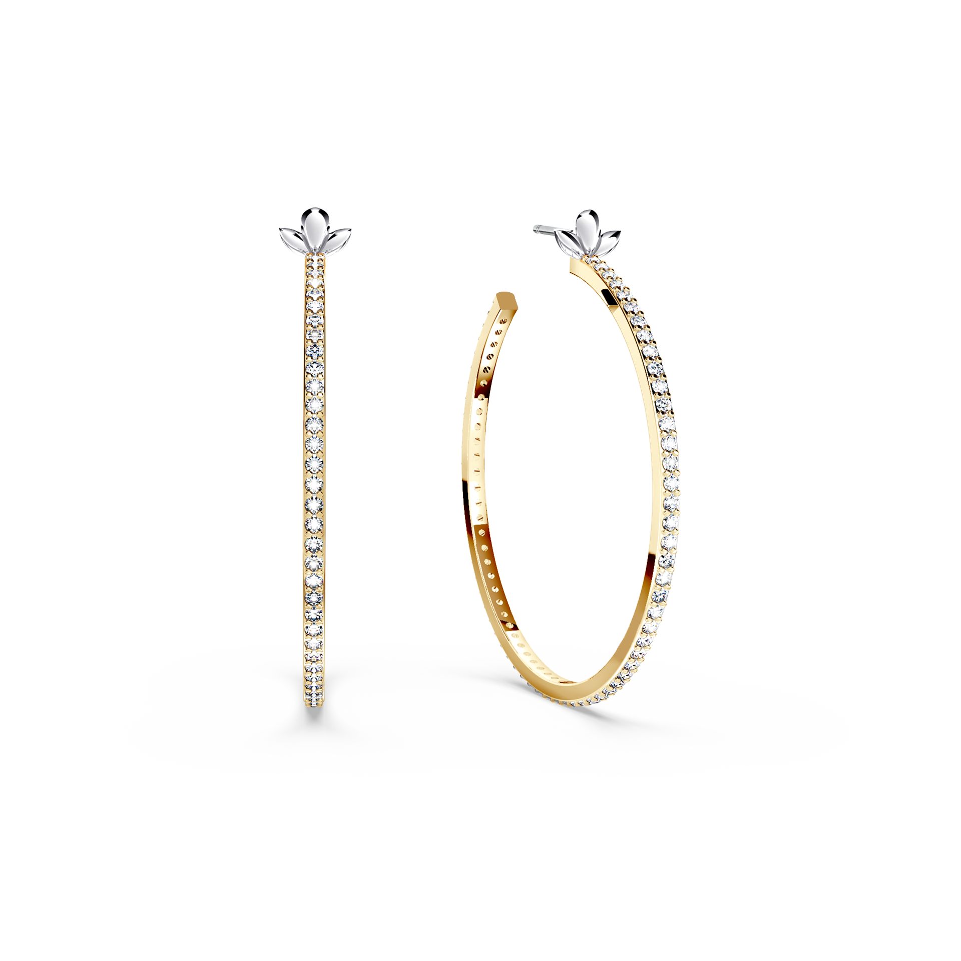 Diamond Hoop Earrings - Large