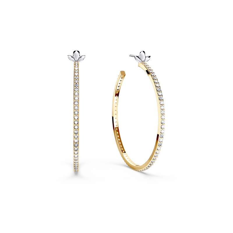 Diamond Hoop Earrings - Large