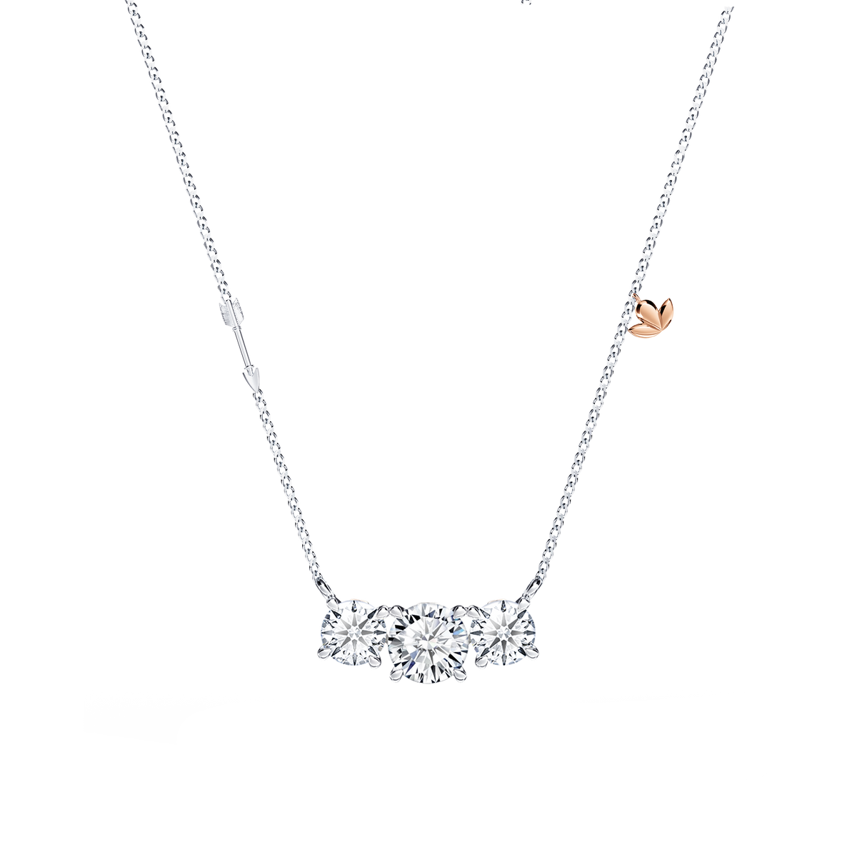 Protea Trilogy Diamond Necklace - Medium