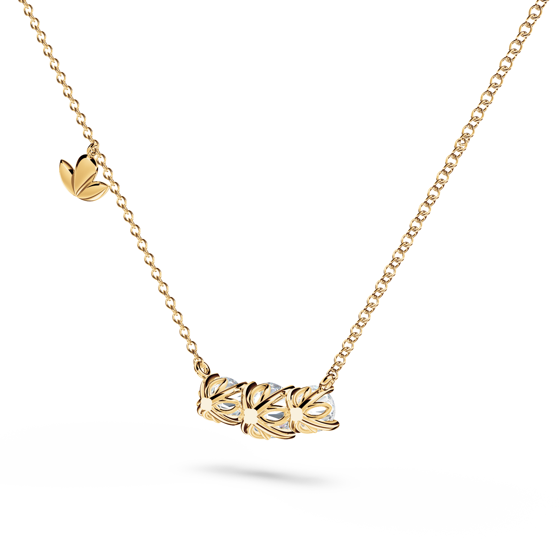 Protea Trilogy Diamond Necklace - Medium