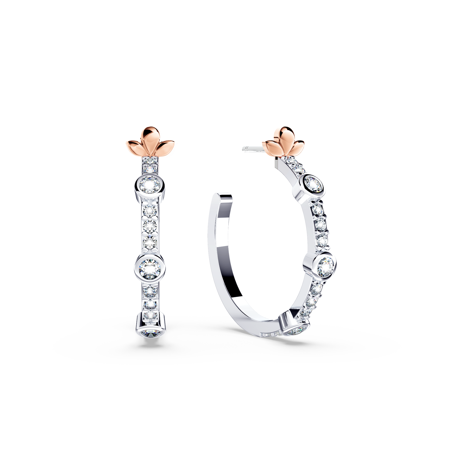 Bubble Diamond Hoop Earrings