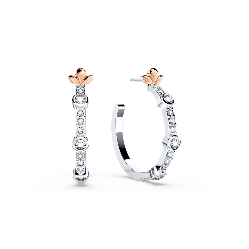 Bubble Diamond Hoop Earrings