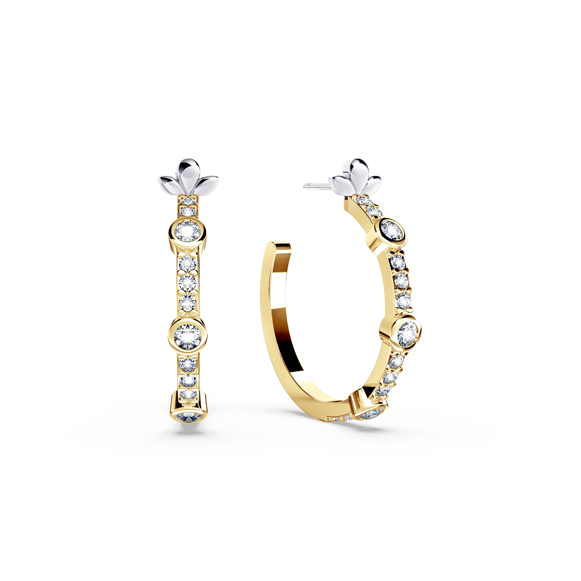 Bubble Diamond Hoop Earrings