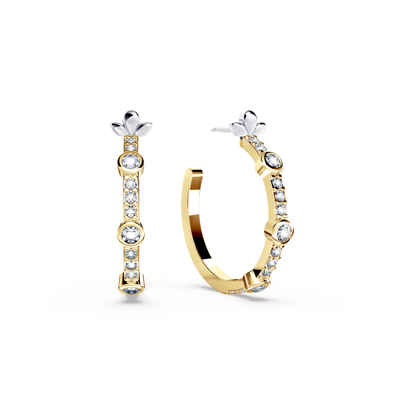 Bubble Diamond Hoop Earrings