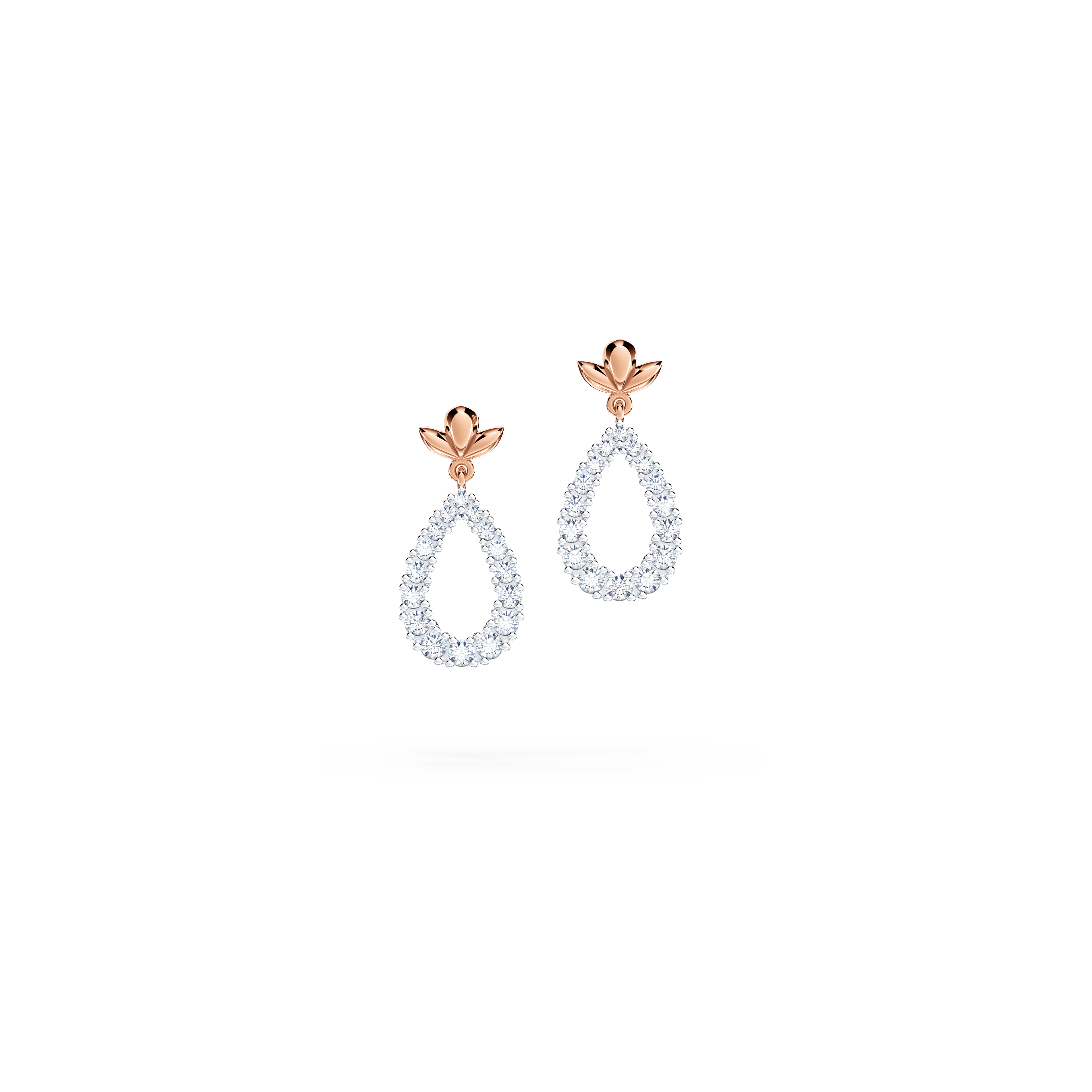 Contemporary Angel Halo Diamond Earrings - Small