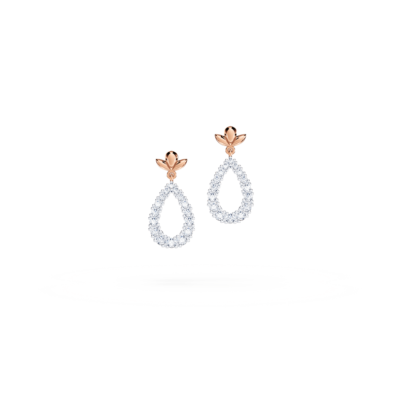 Contemporary Angel Halo Diamond Earrings - Small