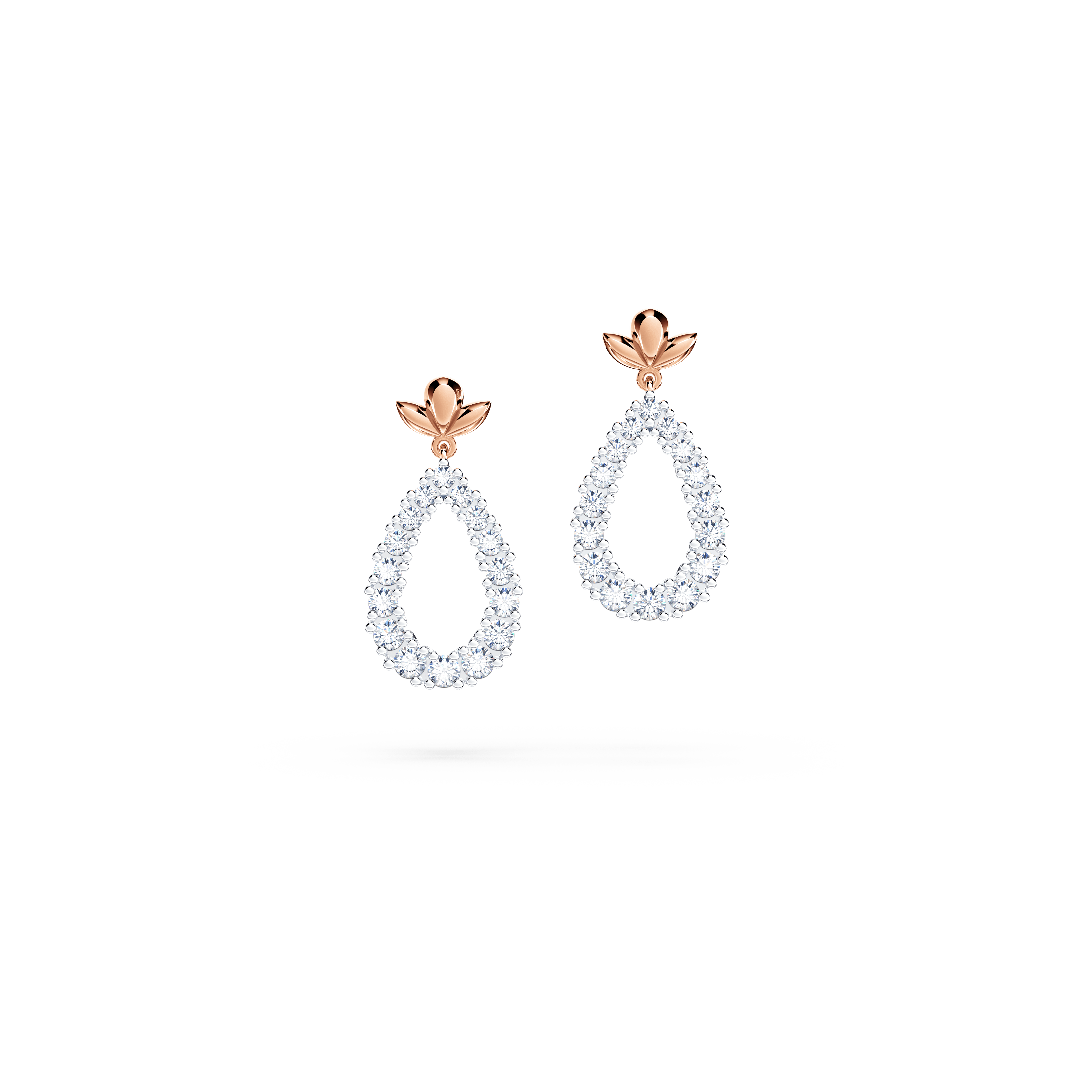 Contemporary Angel Halo Diamond Earrings - Medium