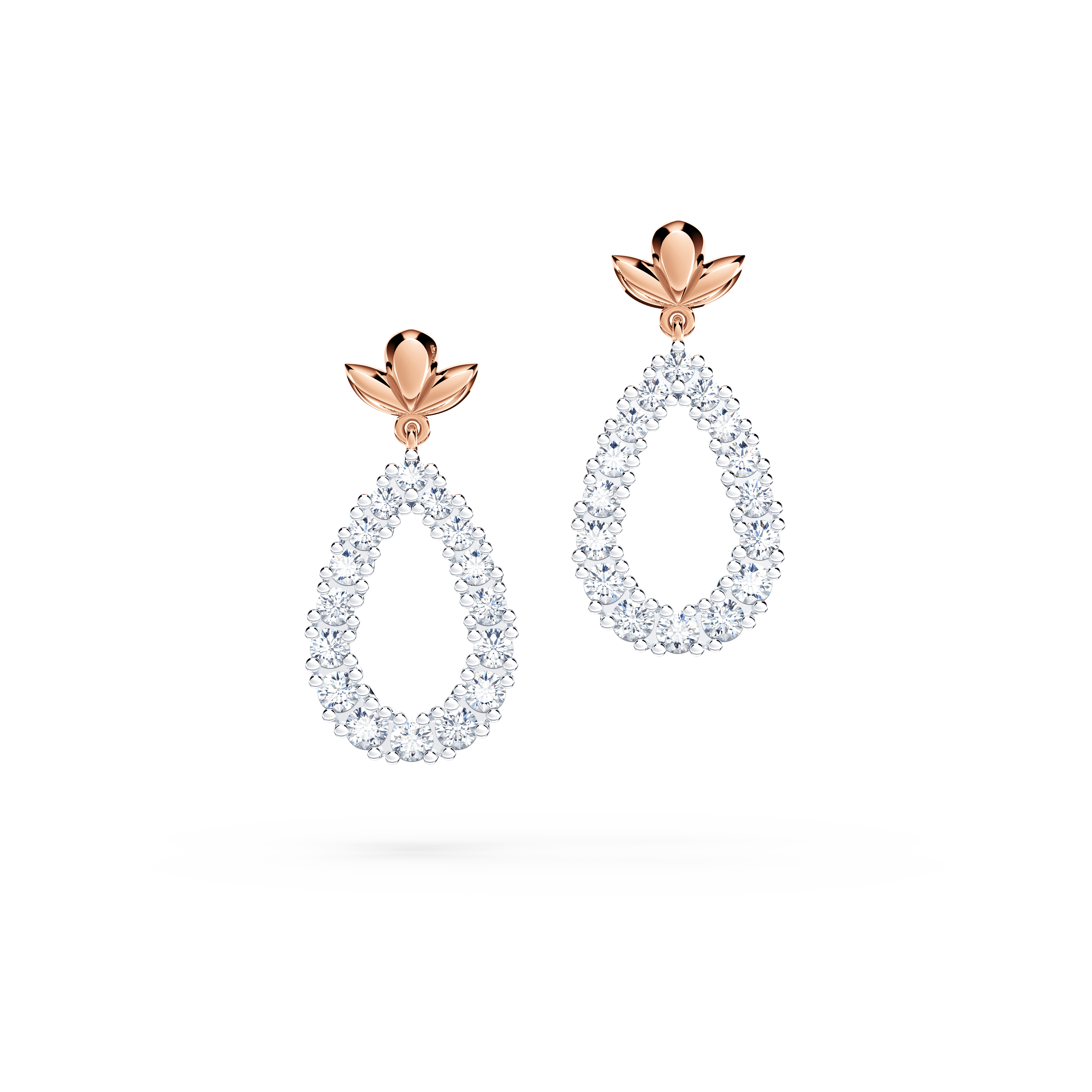Contemporary Angel Halo Diamond Earrings - Large