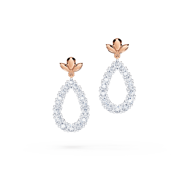 Contemporary Angel Halo Diamond Earrings - Large