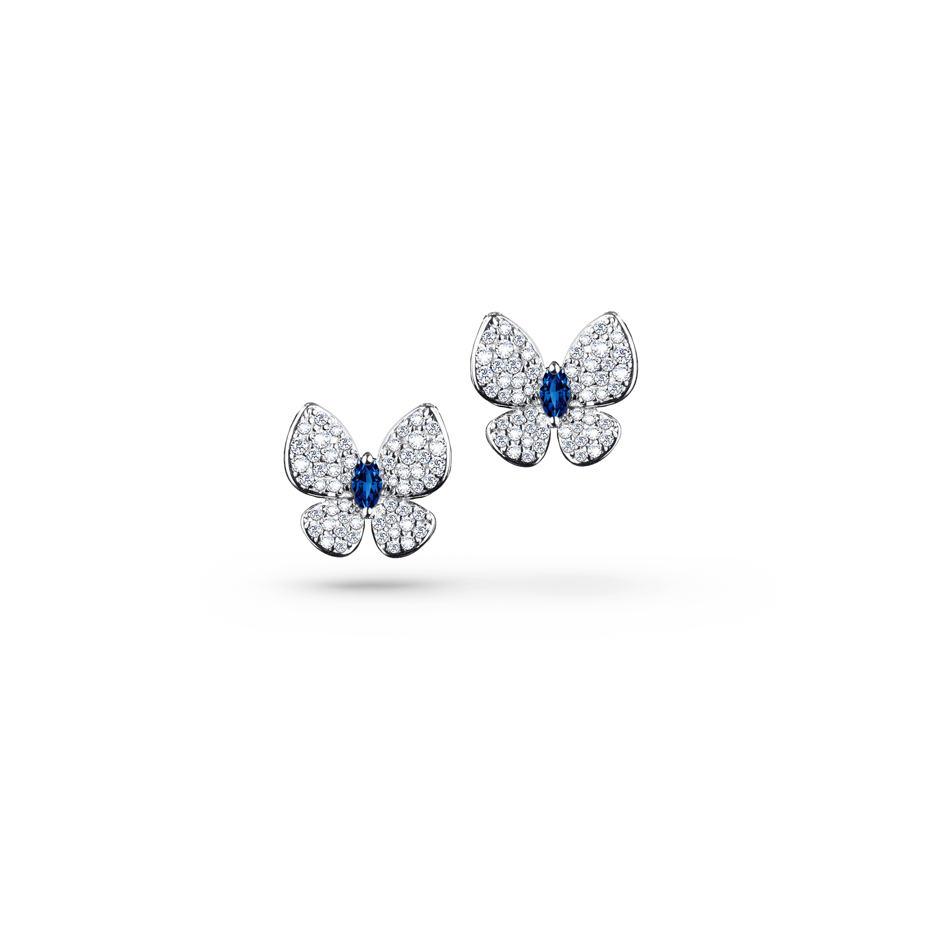 Butterfly Diamond and Sapphire Earrings