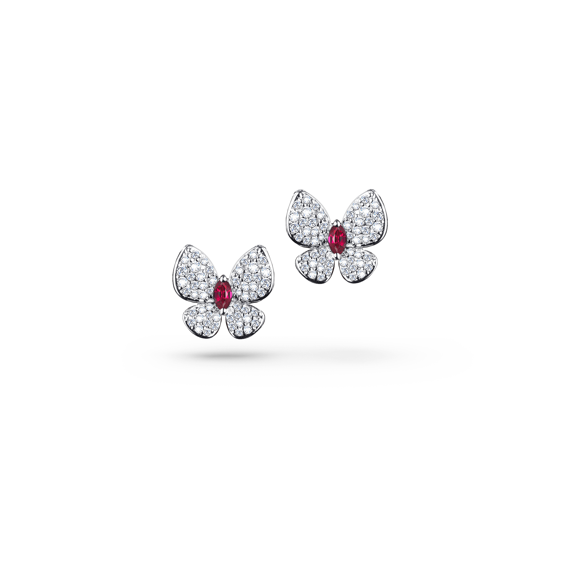 Butterfly Diamond and Ruby Earrings