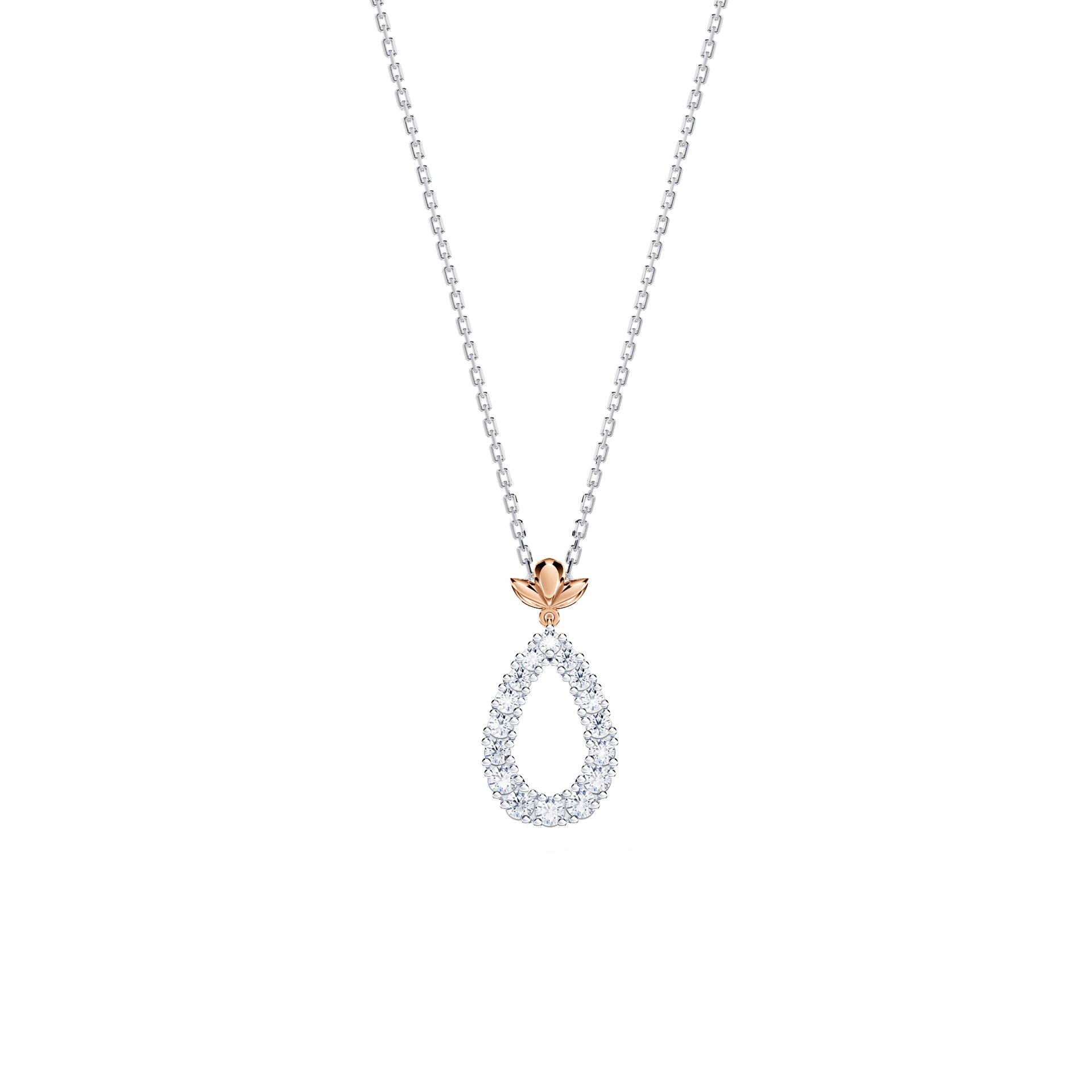 Contemporary Angel Halo Diamond Necklace - Small