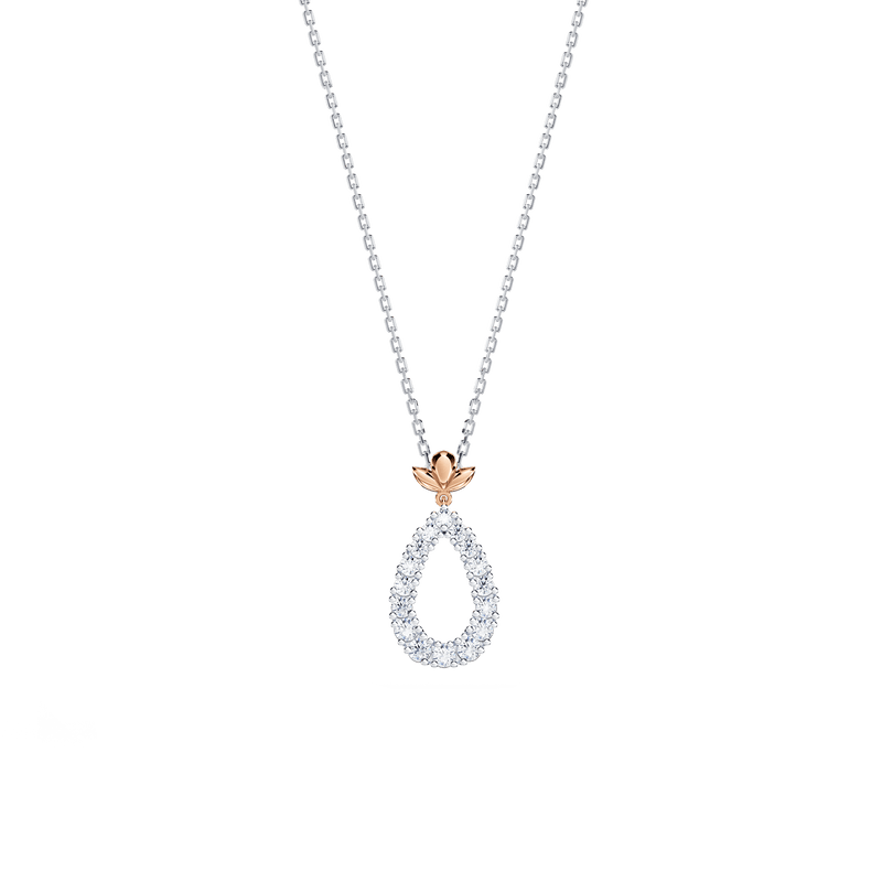 Contemporary Angel Halo Diamond Necklace - Small
