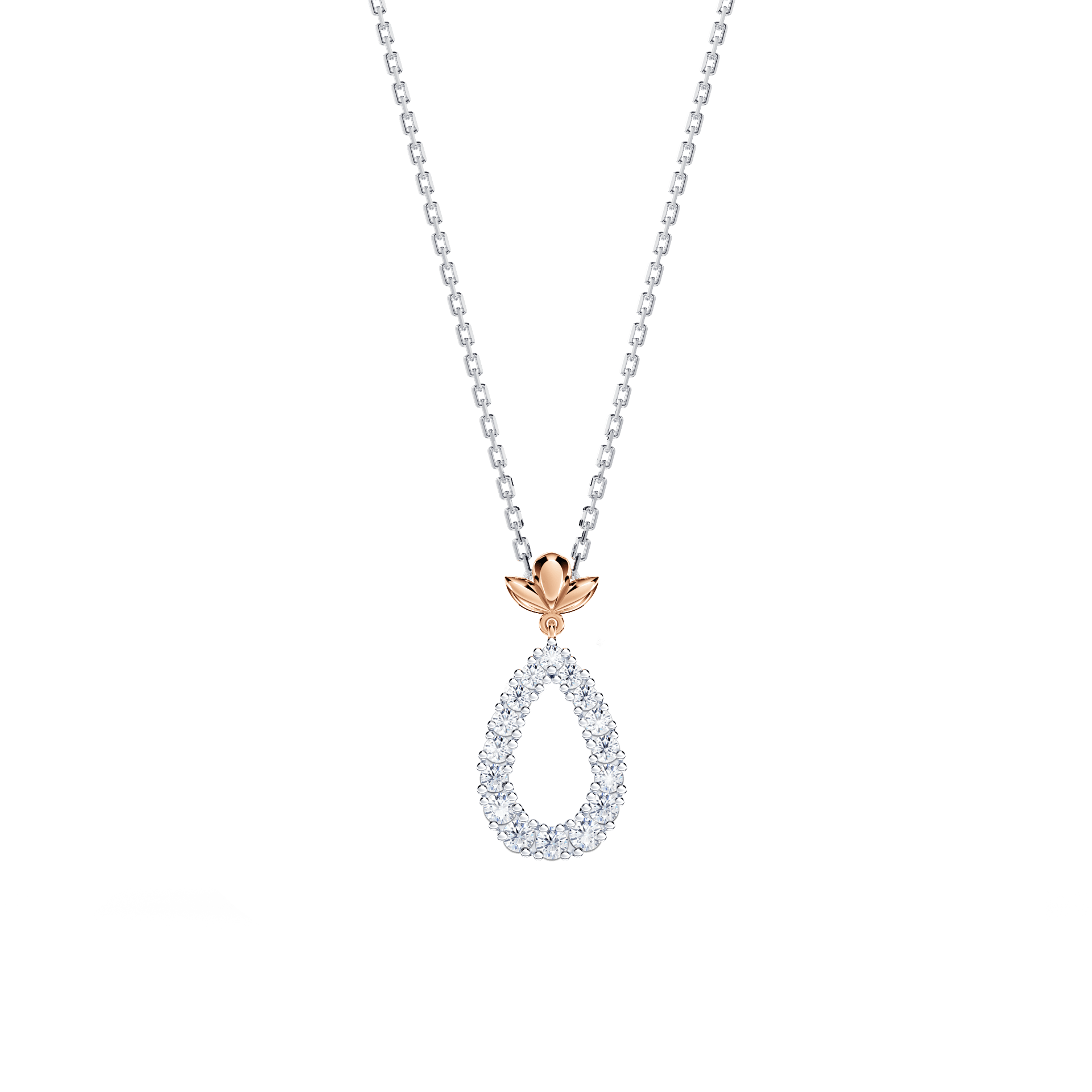 Contemporary Angel Halo Diamond Necklace - Medium