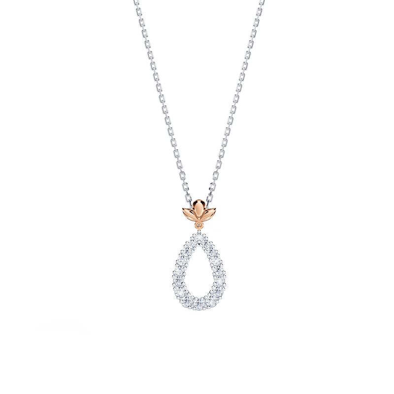 Contemporary Angel Halo Diamond Necklace - Medium