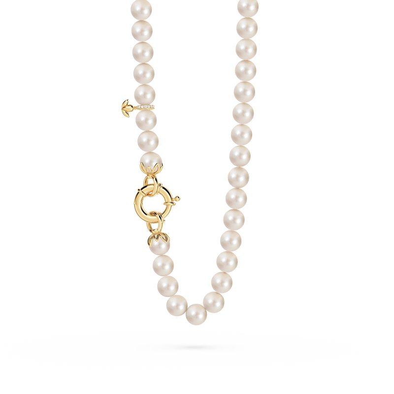 Protea Pearl and Diamond Necklace