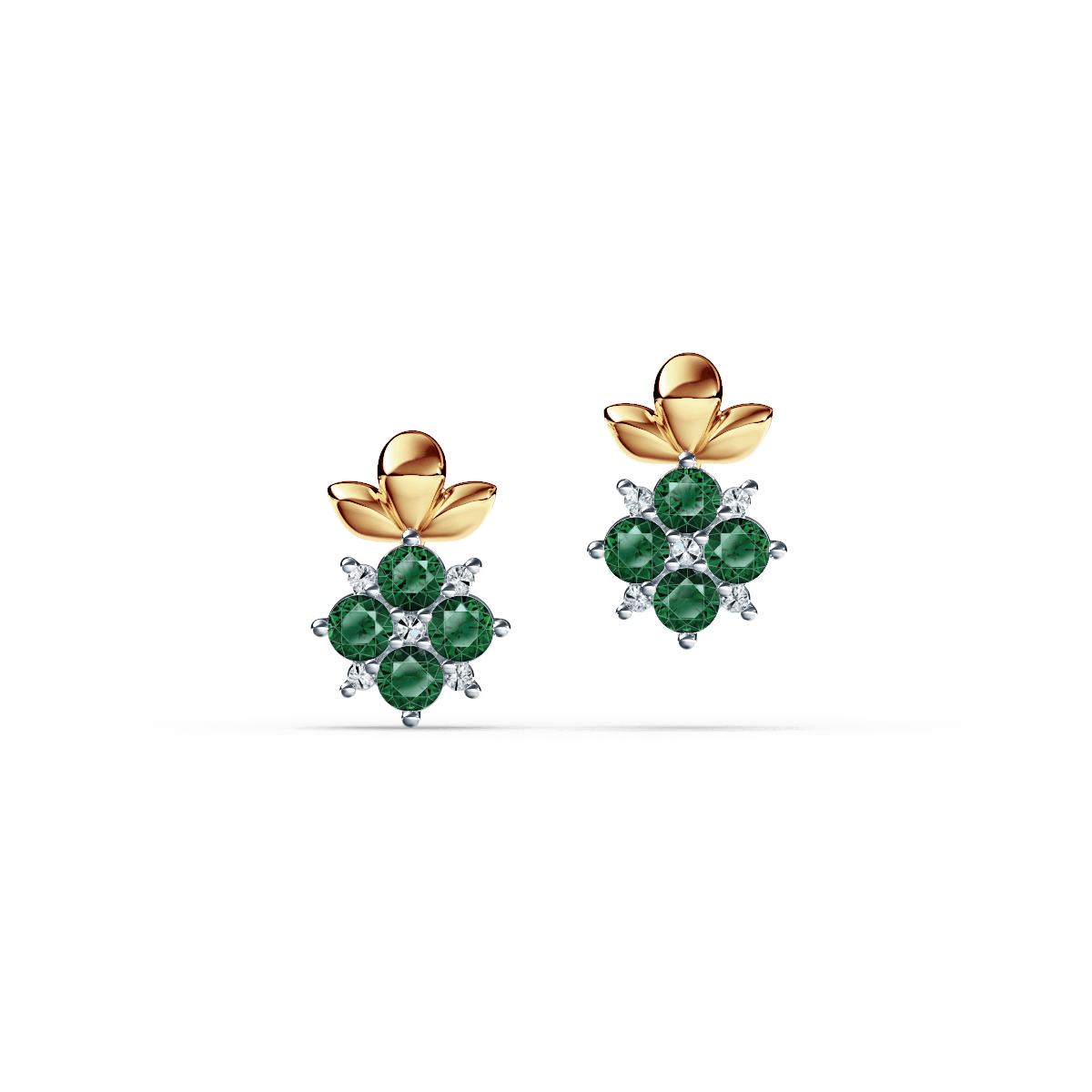 Blossom Emerald and Diamond Earrings