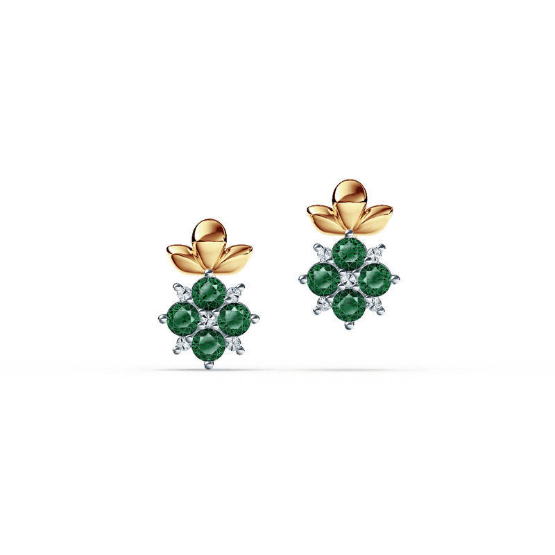 Blossom Emerald and Diamond Earrings