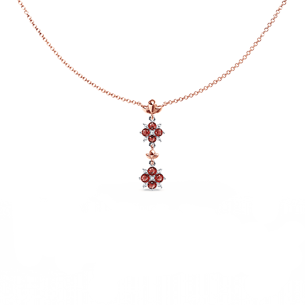 Blossom Ruby and Diamond Angel Drop Necklace
