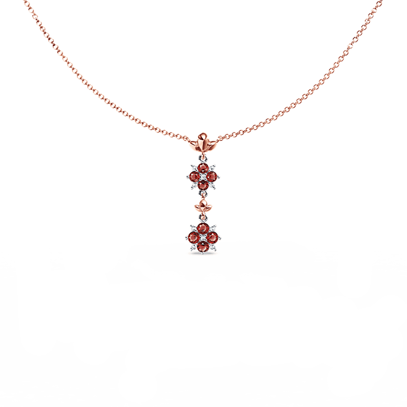 Blossom Ruby and Diamond Angel Drop Necklace