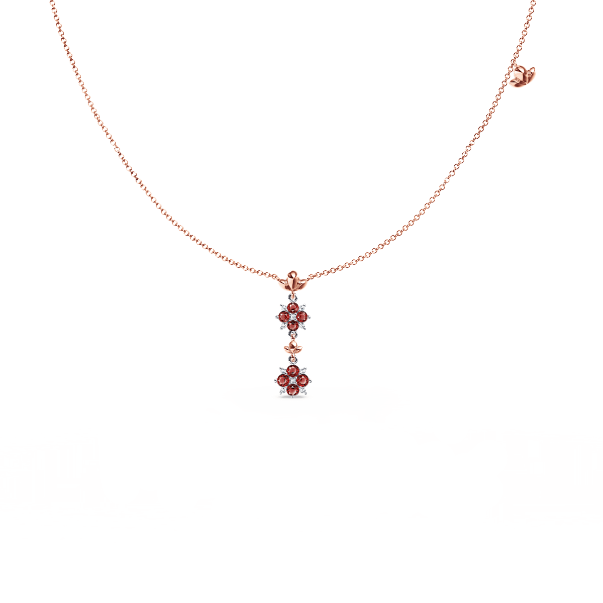 Blossom Ruby and Diamond Angel Drop Necklace