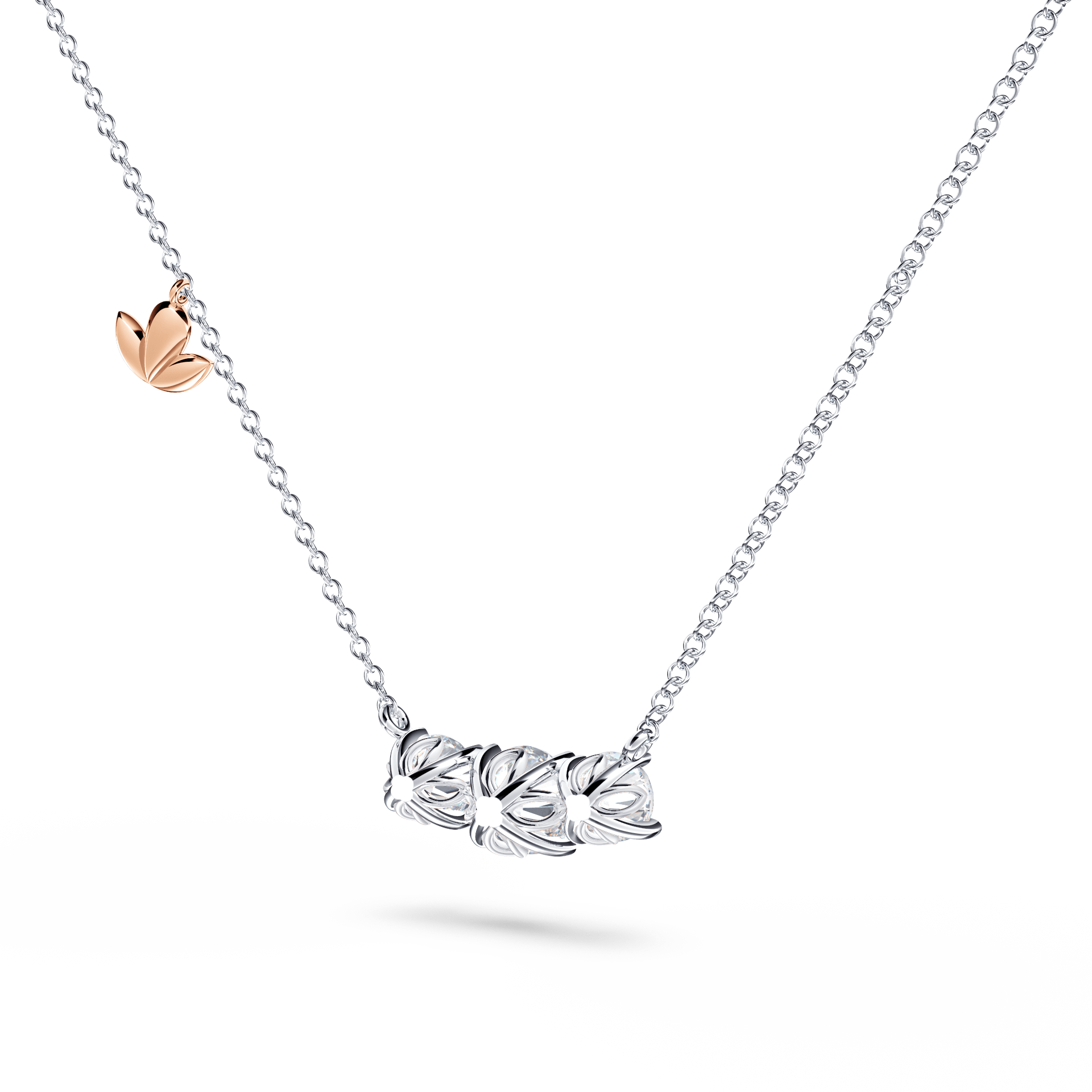 Protea Trilogy Diamond Necklace - Medium