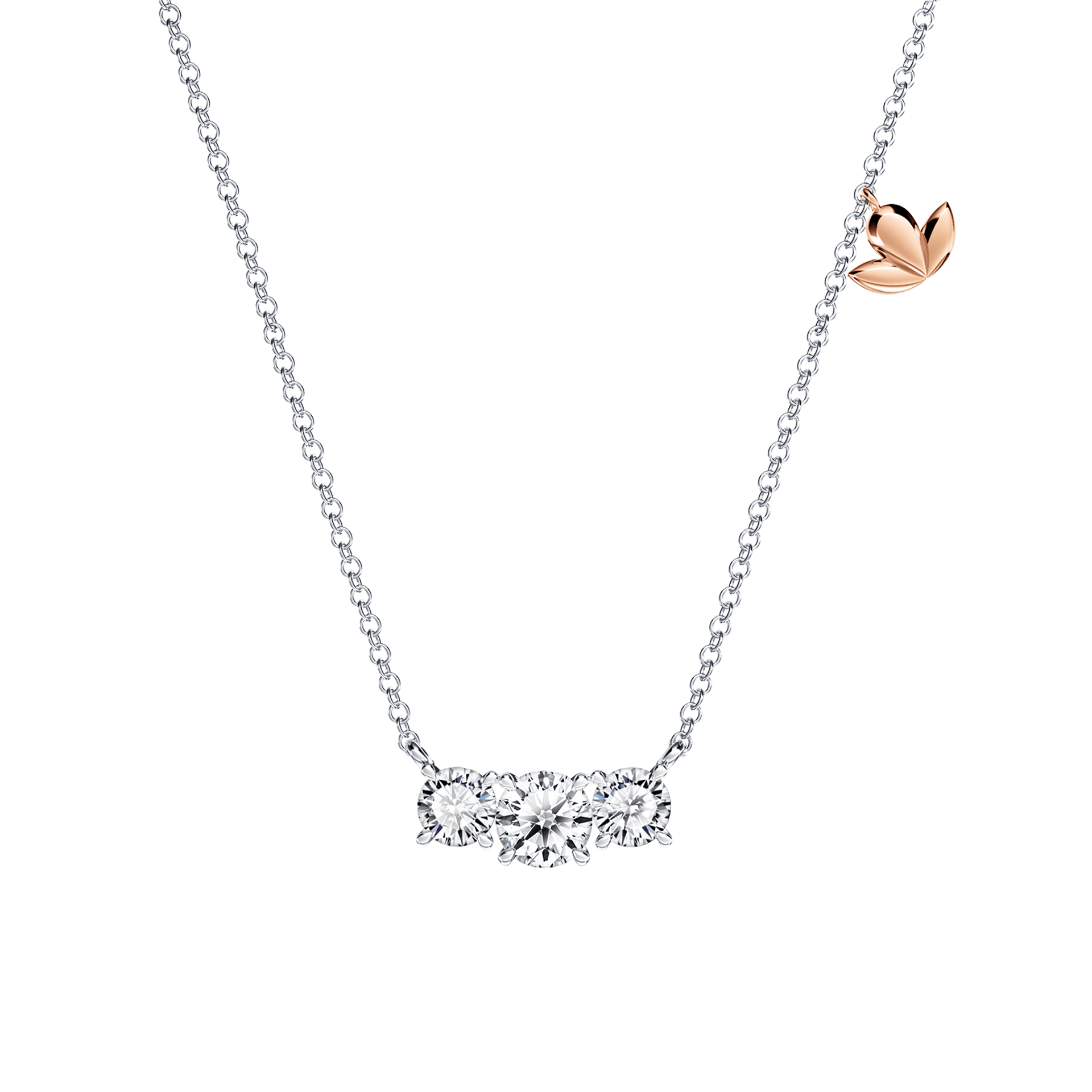 Protea Trilogy Diamond Necklace - Petite