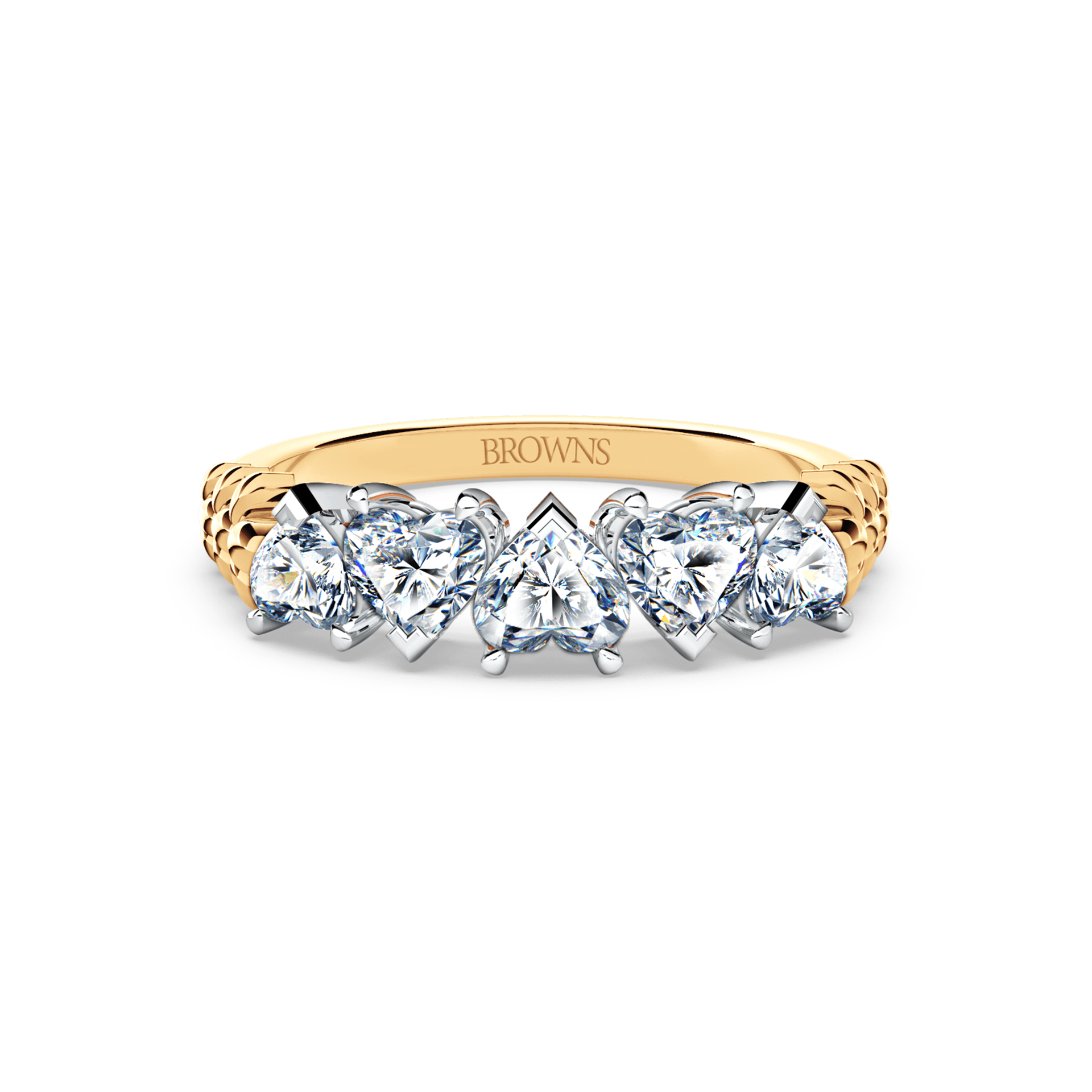 Heart-Shaped Diamond Chorus Eternity Ring