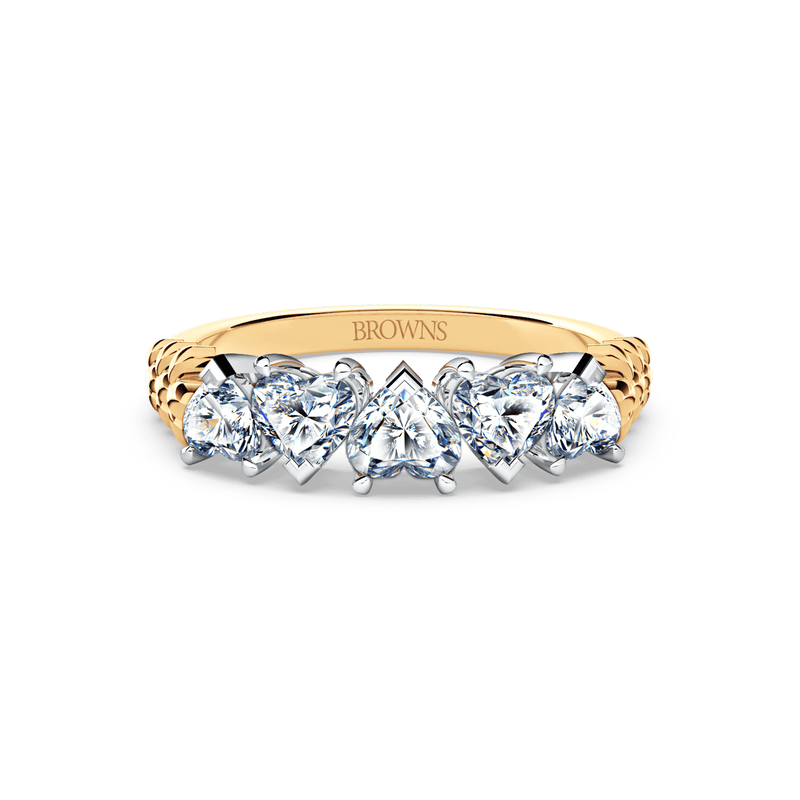 Heart-Shaped Diamond Chorus Eternity Ring