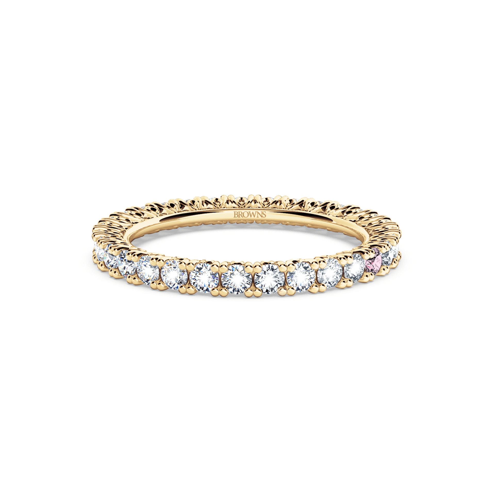 Protea Diamond and Pink Sapphire Full Eternity Ring