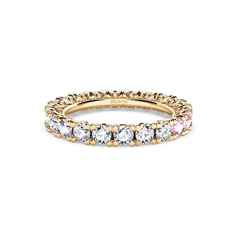 Protea Diamond and Pink Sapphire Full Eternity Ring