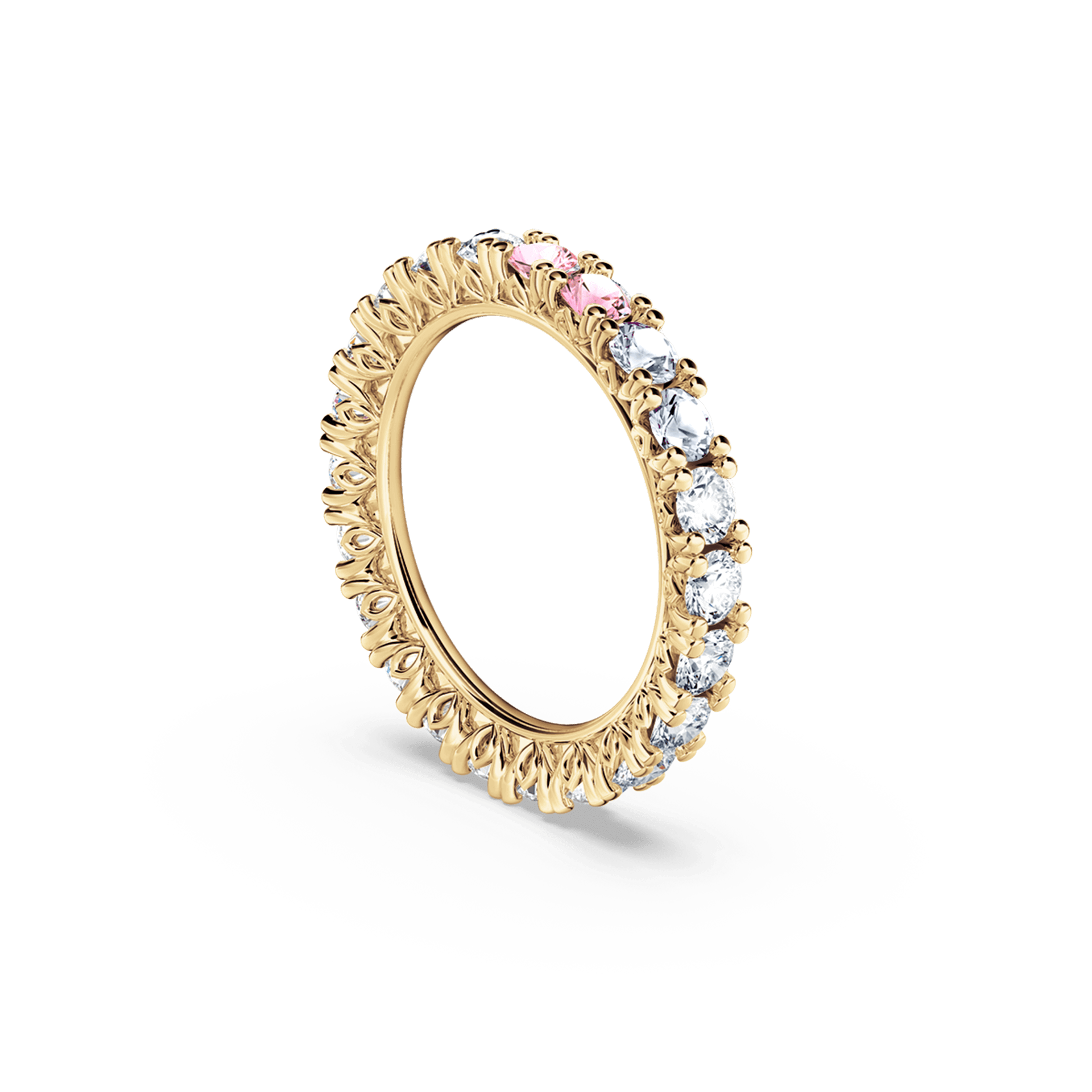 Protea Diamond and Pink Sapphire Full Eternity Ring