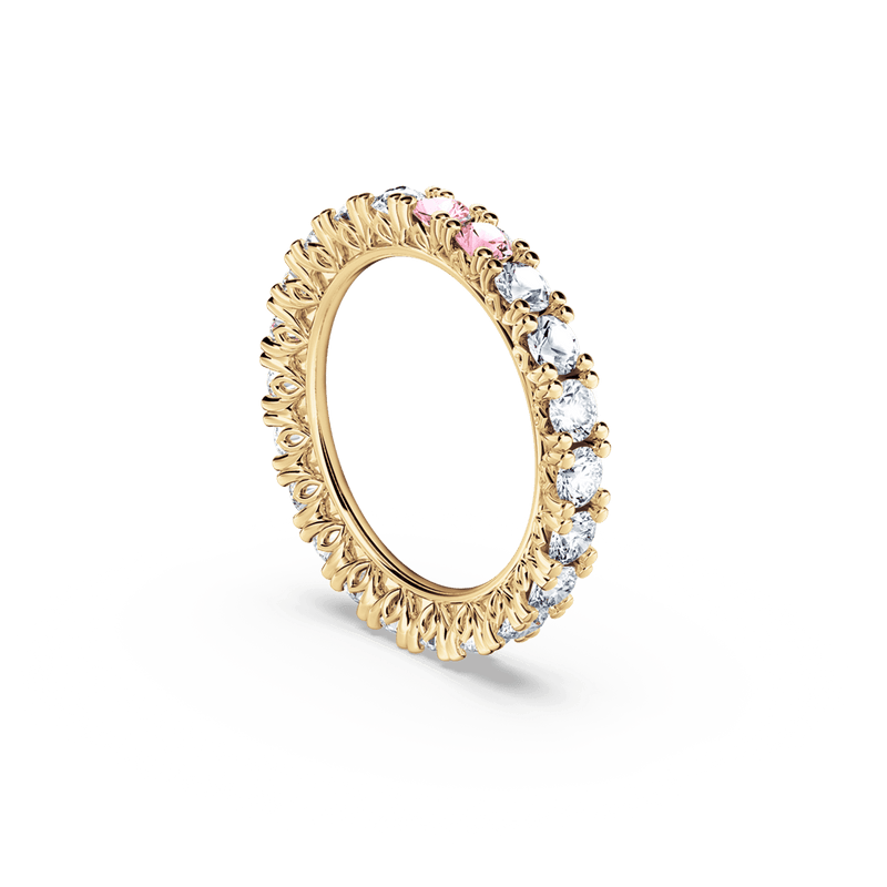 Protea Diamond and Pink Sapphire Full Eternity Ring