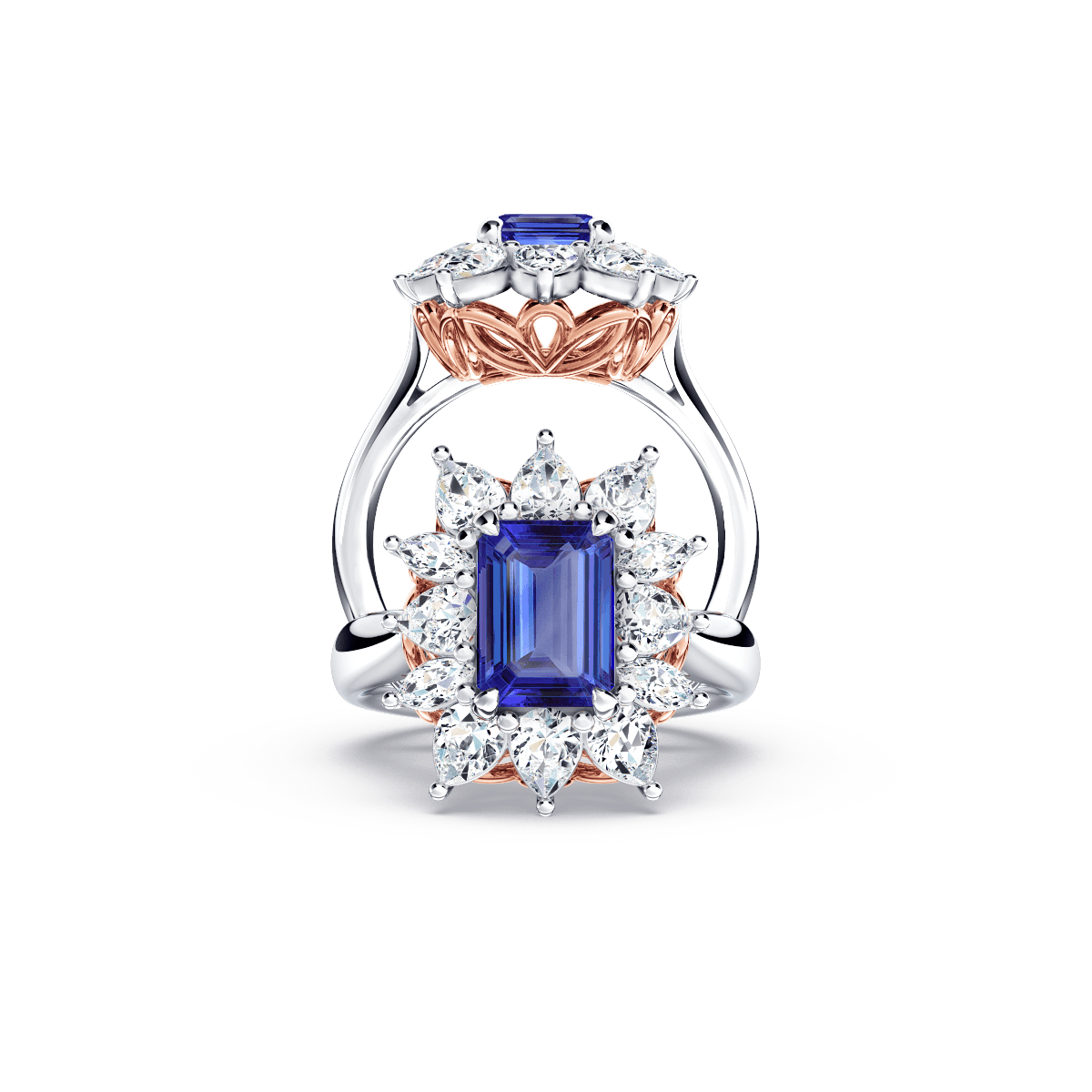 Royal Tanzanite and Diamond Fire and Ice Ring
