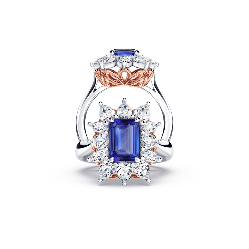 Royal Tanzanite and Diamond Fire and Ice Ring