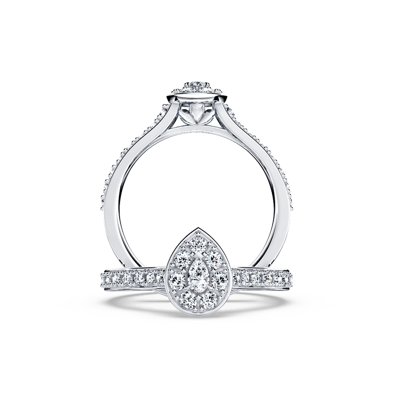 Angel Halo Pear Diamond Ring
