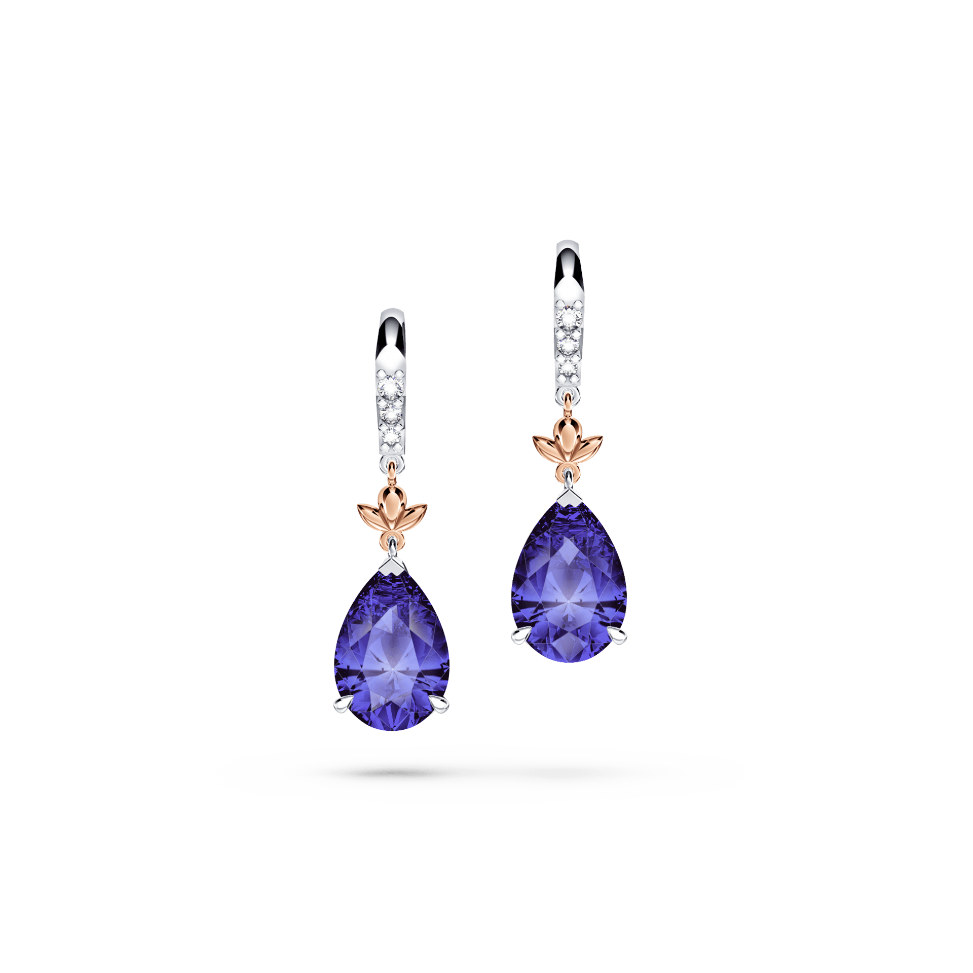 Royal Tanzanite and Diamond Earrings