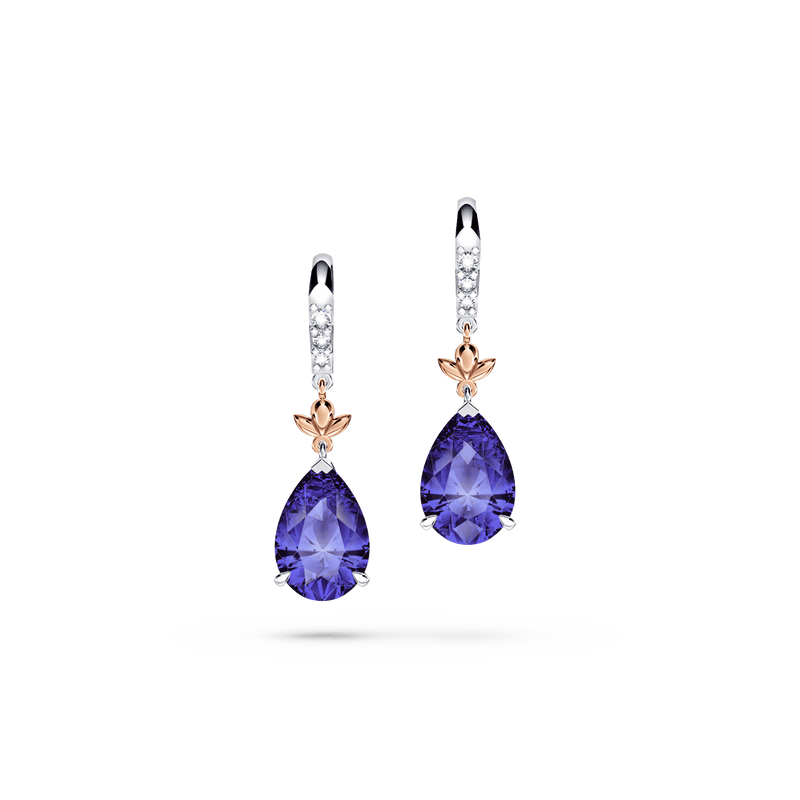 Royal Tanzanite and Diamond Earrings