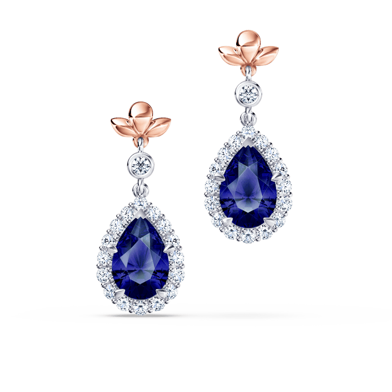 Original Angel Royal Tanzanite and Diamond Earrings